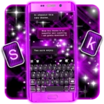 neon purple bright theme android application logo